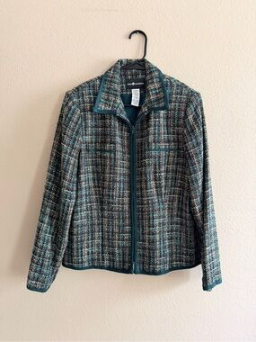Sag Harbor Vintage Tweed Zip Up Jacket